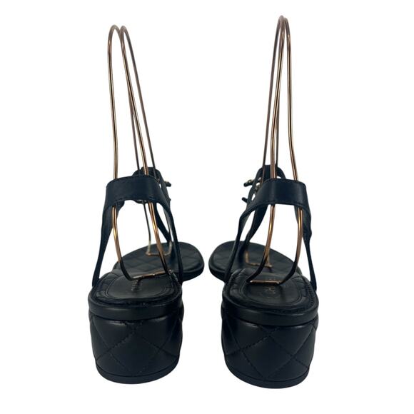 Chanel Lambskin Chain Interlocking CC Logo Thong Sandals in Black - Picture 10 of 16